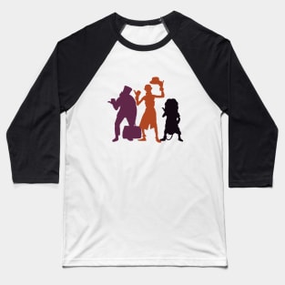 Hitchhiking Ghosts Silhouette Halloween Baseball T-Shirt